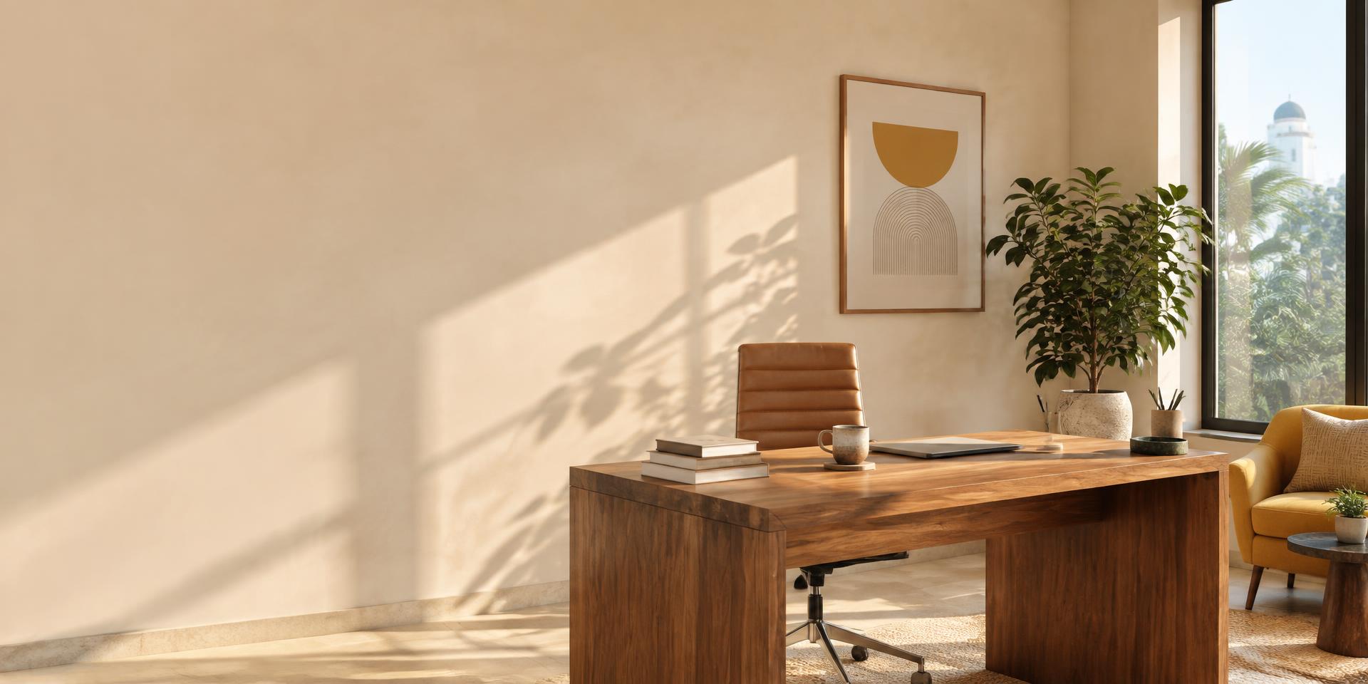 A calm, sunlit coaching workspace